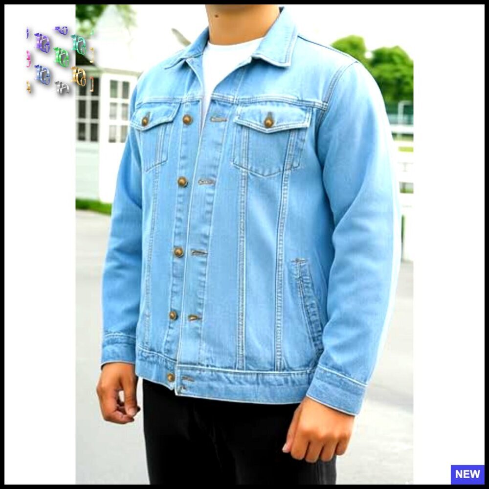 Vintage Denim Jacket Regular Fit Button Down Trucker Style Casual Outerwear - Picture 4 of 7